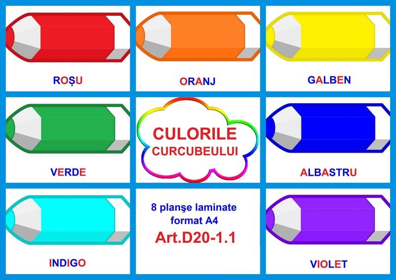 D20-1.1 Învăţăm culorile curcubeului (A4)