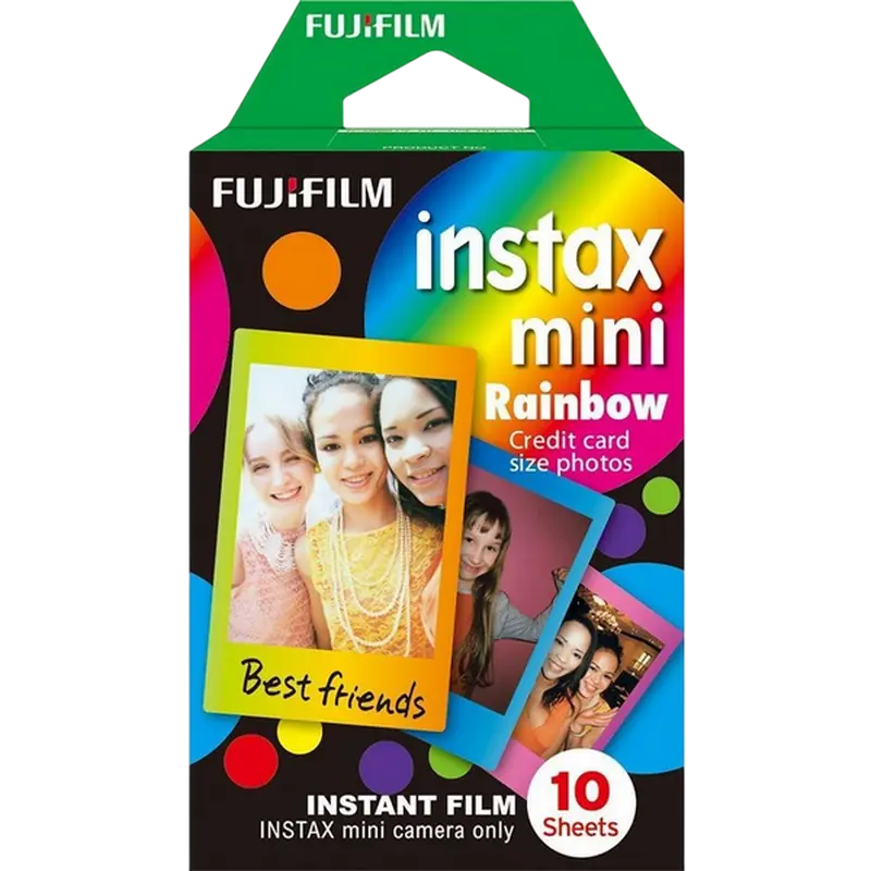 Fujifilm Instax Mini Instant Film Rainbow (10 sheets), Multicolor