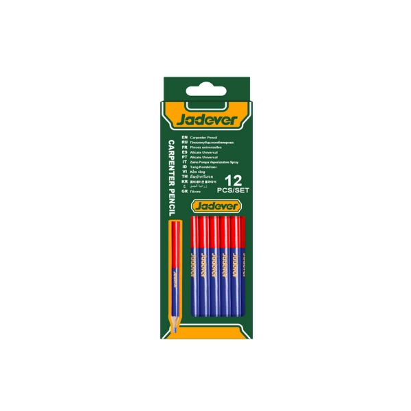 Creion de tâmplărie bicolor roșu/albastru (set 12 buc) Jadever JDMQ2512