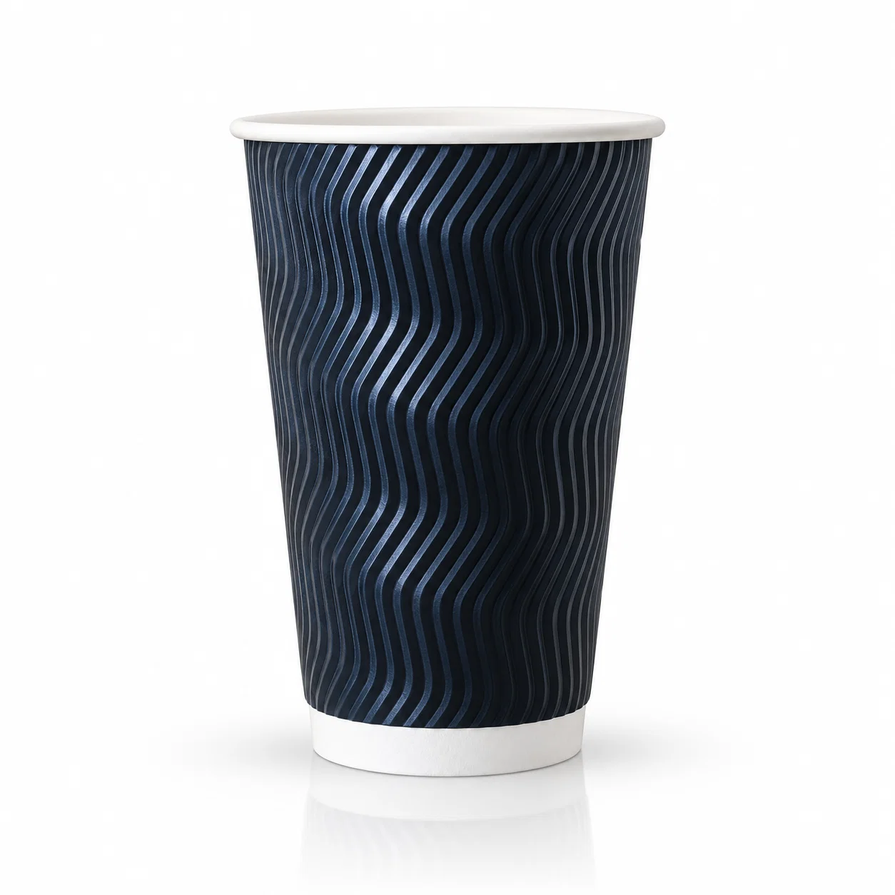 Pahar din hirtie Ripple S 16oz (480 ml) negru d90mm (25 buc)