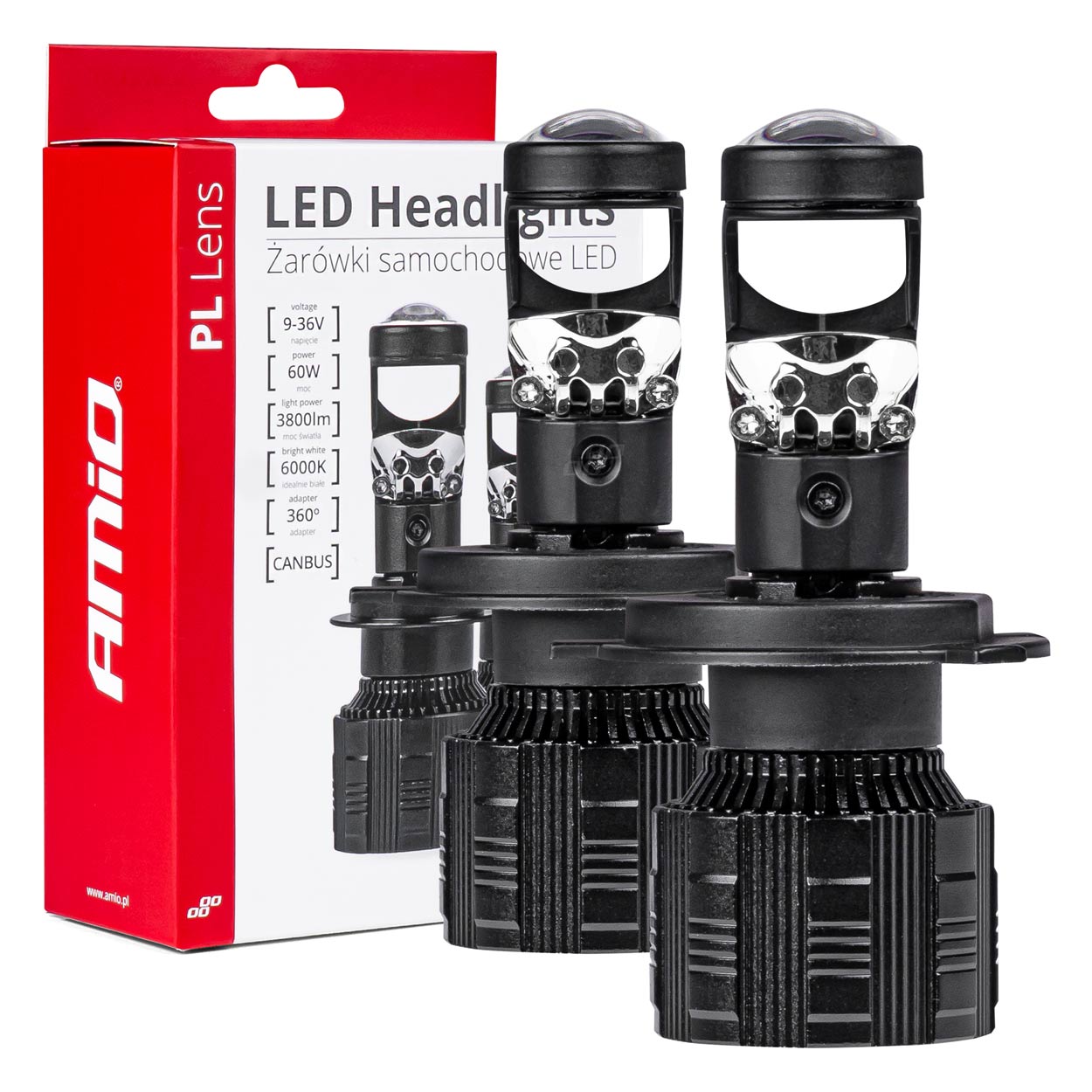 03667 Bec LED HEADLINGHTS PL CANBUS 60W 9-36V H4/H19 WITH LENS PROJECTOR