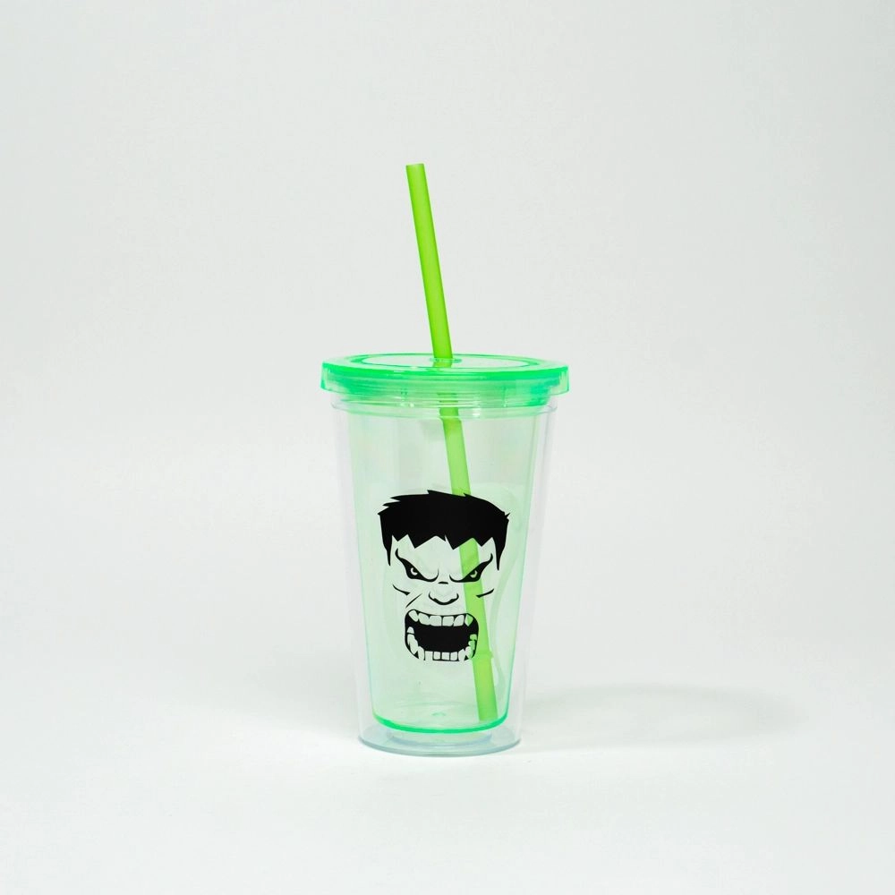 Pahar cu pai SuperHero Hulk 450 ml