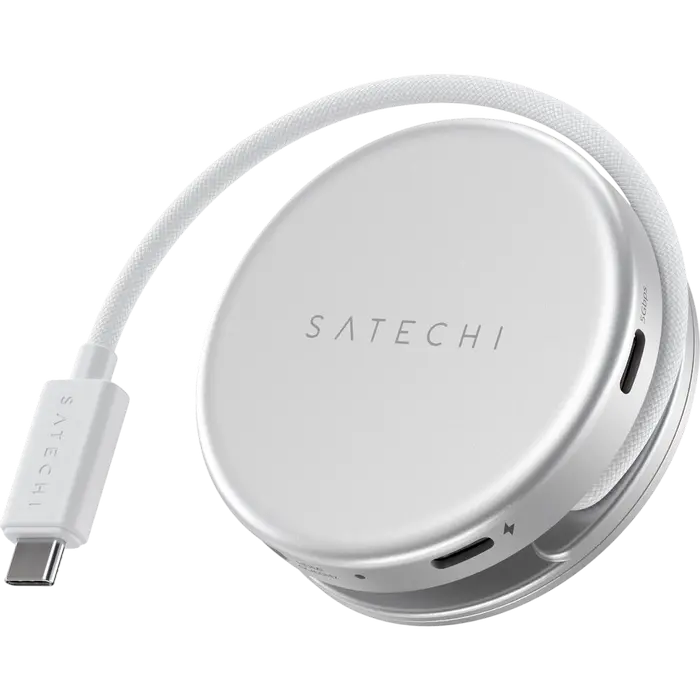 Satechi OntheGo™ 5-in-1 Multiport Silver, USB-C Host, USB-C PD60W, USB-C 3.2Gen1, USB-A 3.2Gen1, SD