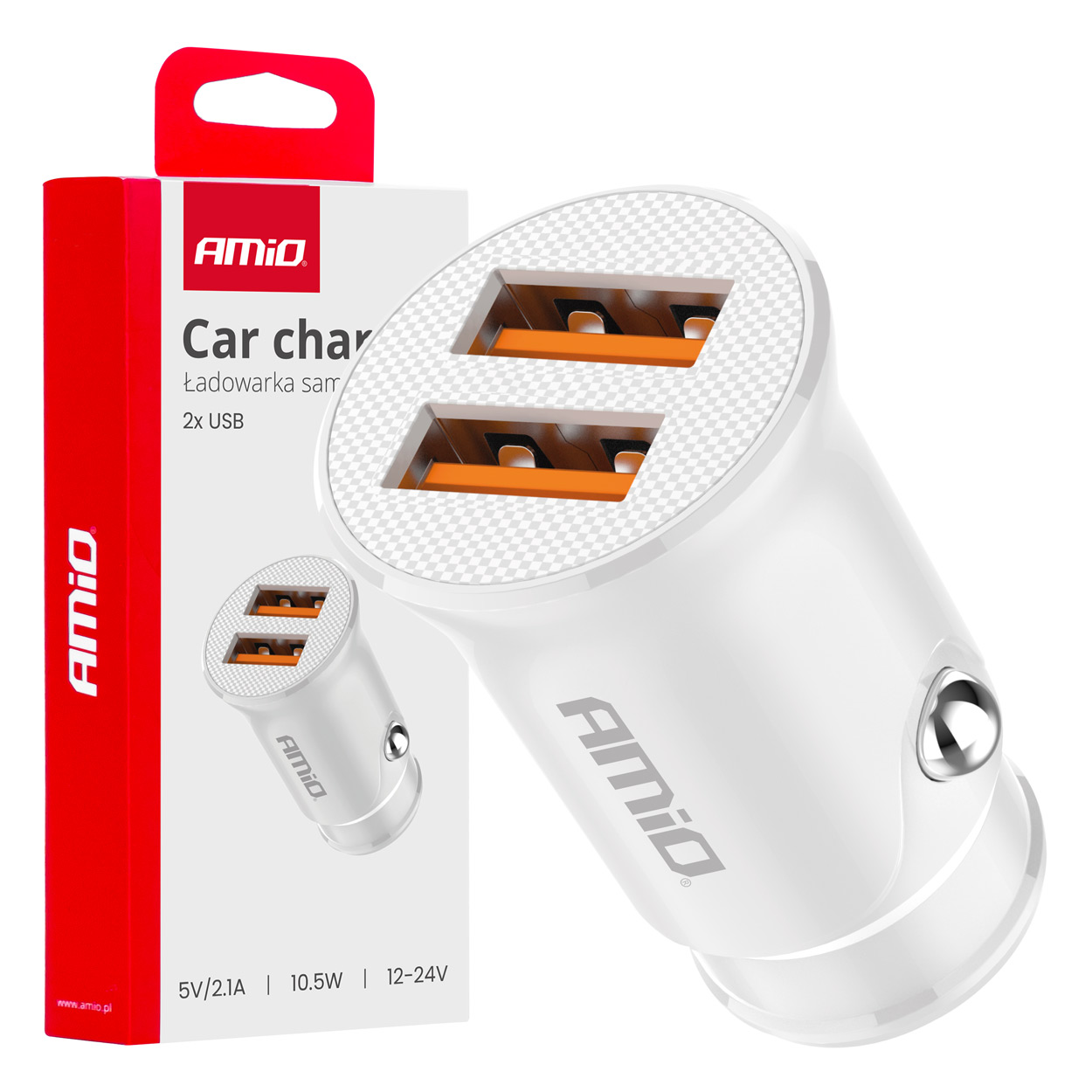 03872 Incarcator auto 2x USB-A 2.1A 12/24V