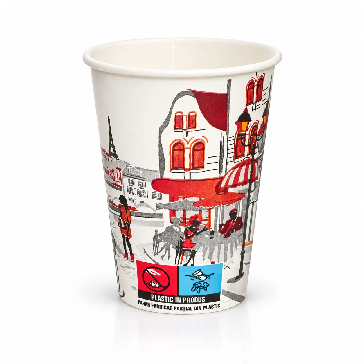 Pahar din hirtie 180ml CITY d70 (50 buc)