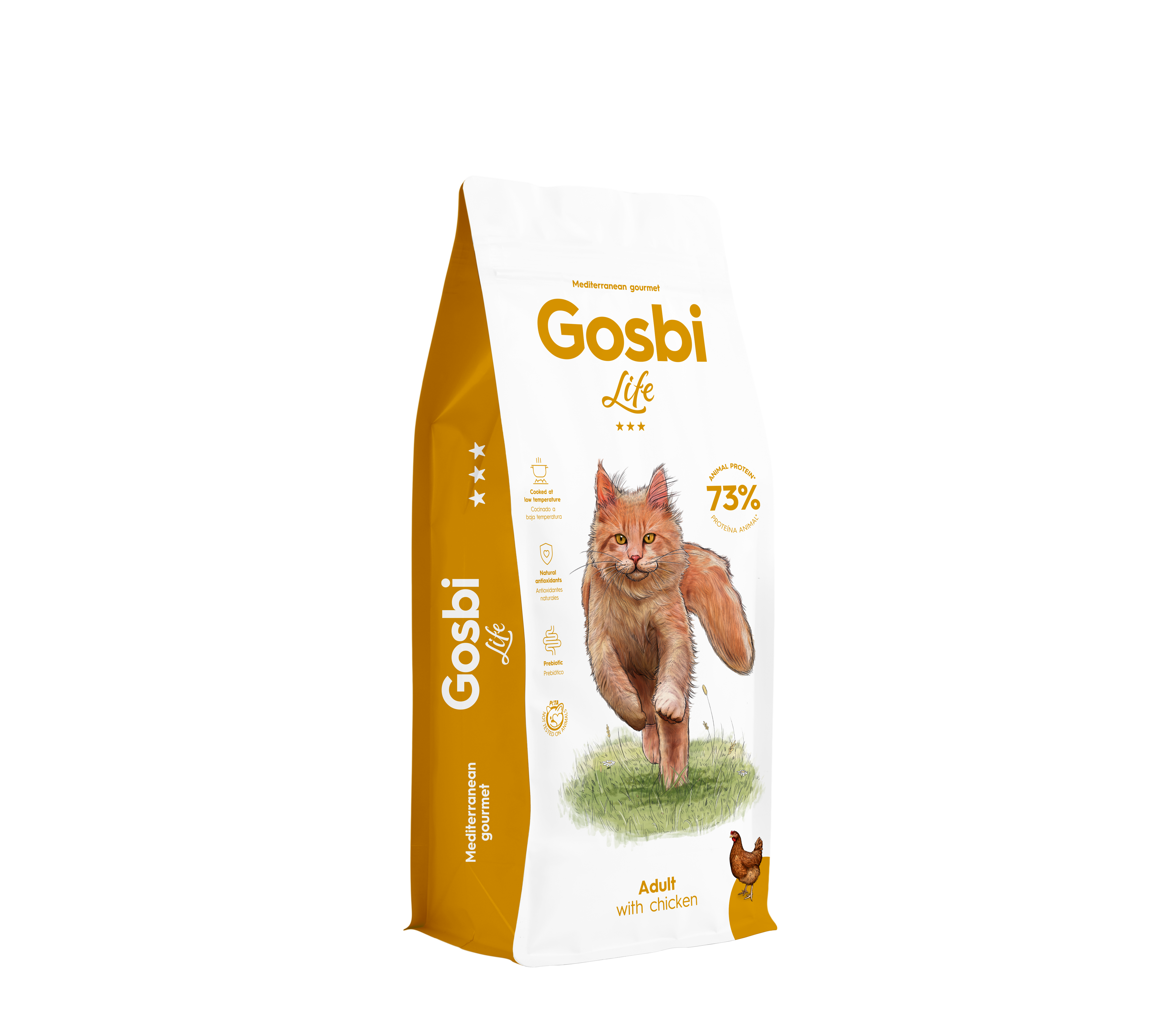 GOSBI LIFE CAT ADULT WITH CHICKEN 12KG, hrană uscată cu pui pentru pisicile adulte