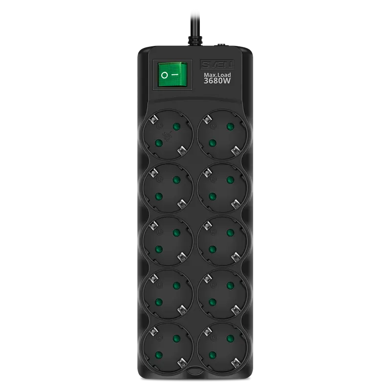 Prelungitor electric SVEN SF-10E-16, 10 Prize, 1,8m, Negru