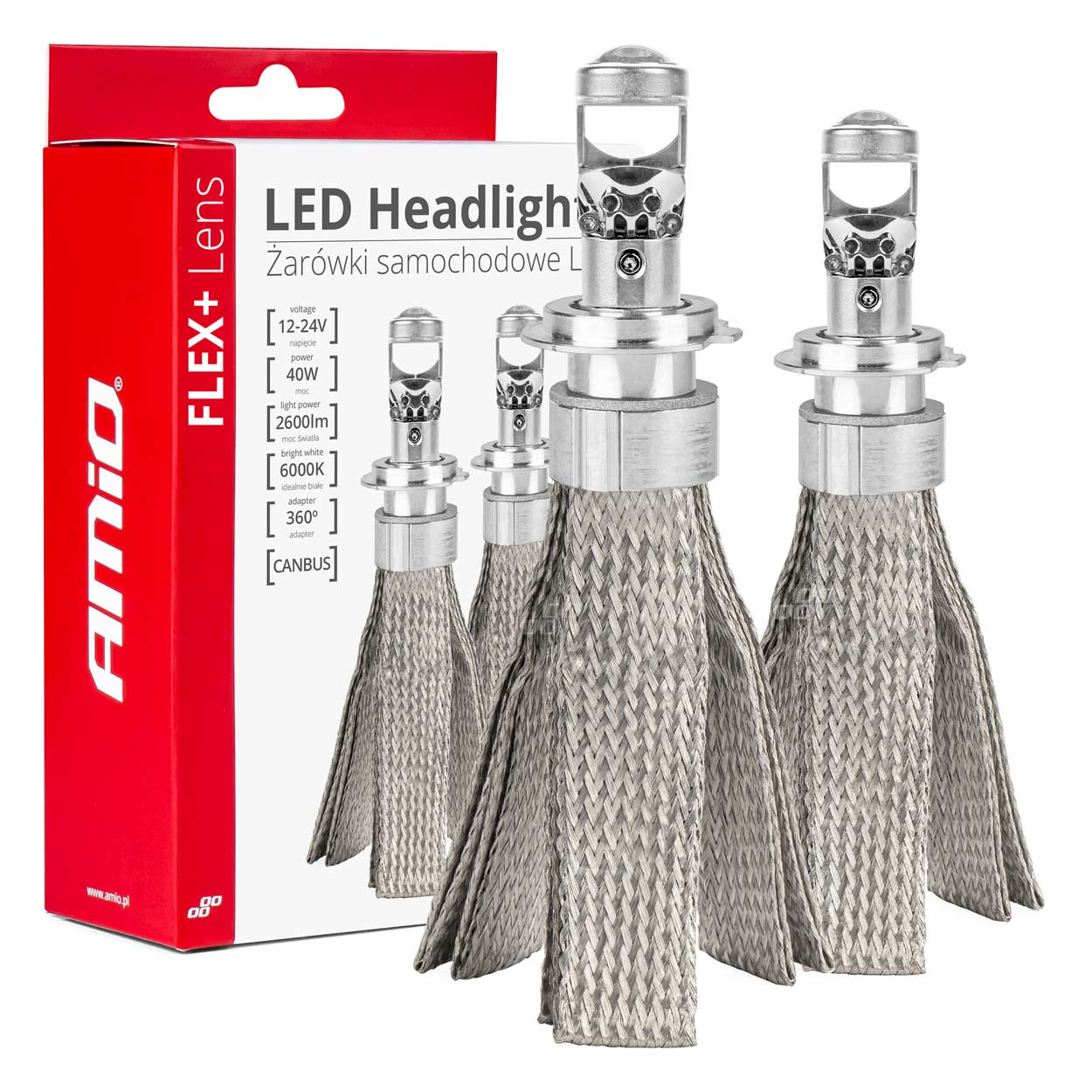 03660 Bec LED HEADLINGHTS FLEX+SERIES CANBUS 50W 12-24V H7/H18 WITH LENS