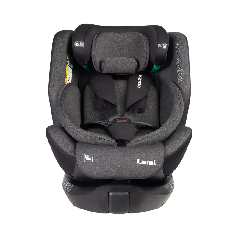 Scaun auto Caretero Lumi i-Size, Grupa 0+/1/2/3 (0-36 kg), Gri inchis