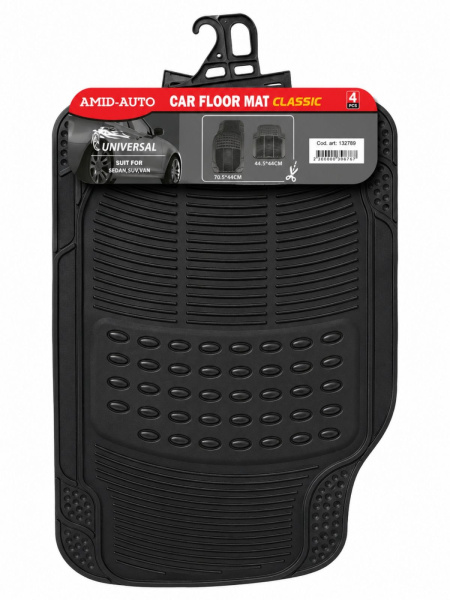 Covorase auto din cauciuc 102140 Car Mat Black 4 buc.3.6 kg (132789 Universal)
