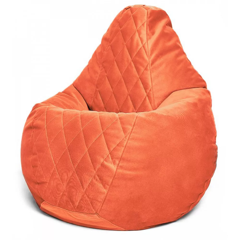 Fotoliu BeanBag din velur Maserrati "Romb", marimea "XXL" culoarea oranj