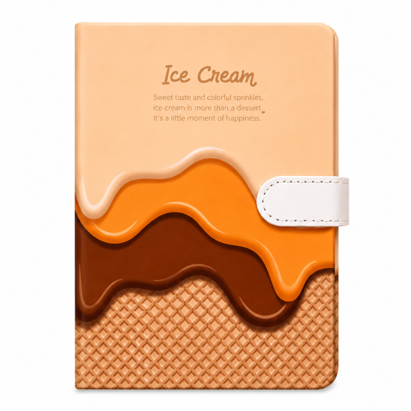 Carnet A6 Dictando, 120 Foi, Coperta Tare cu Inchidere Magnetica, Design Desert si Ciocolata 3D