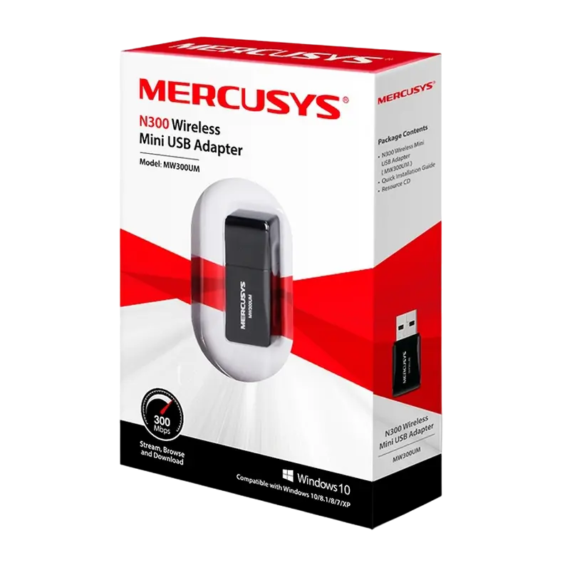Adapter USB  MERCUSYS MW300UM, Negru