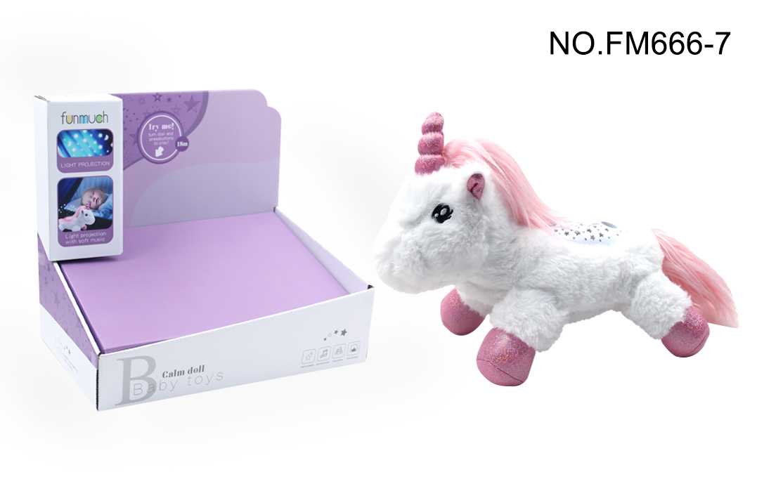 Jucărie interactivă de pluș și proiector "Unicorn Baby" (2 în 1)