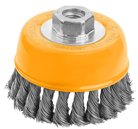 Perie cupa din sirma rasucita 100mm M14 Industrial Tolsen