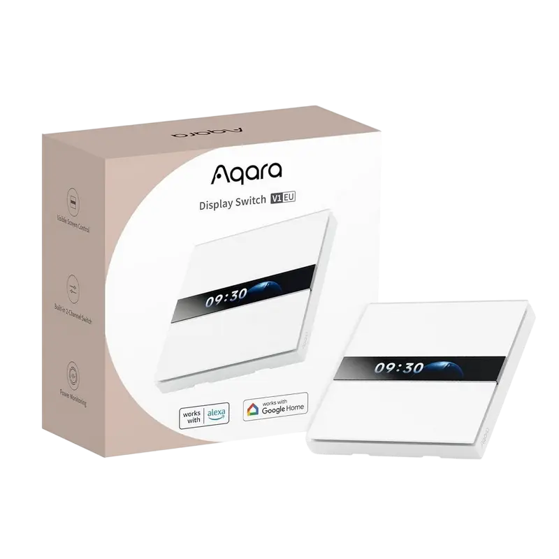 Comutator inteligent AQARA Display Switch V1 (Cu neutru), Alb