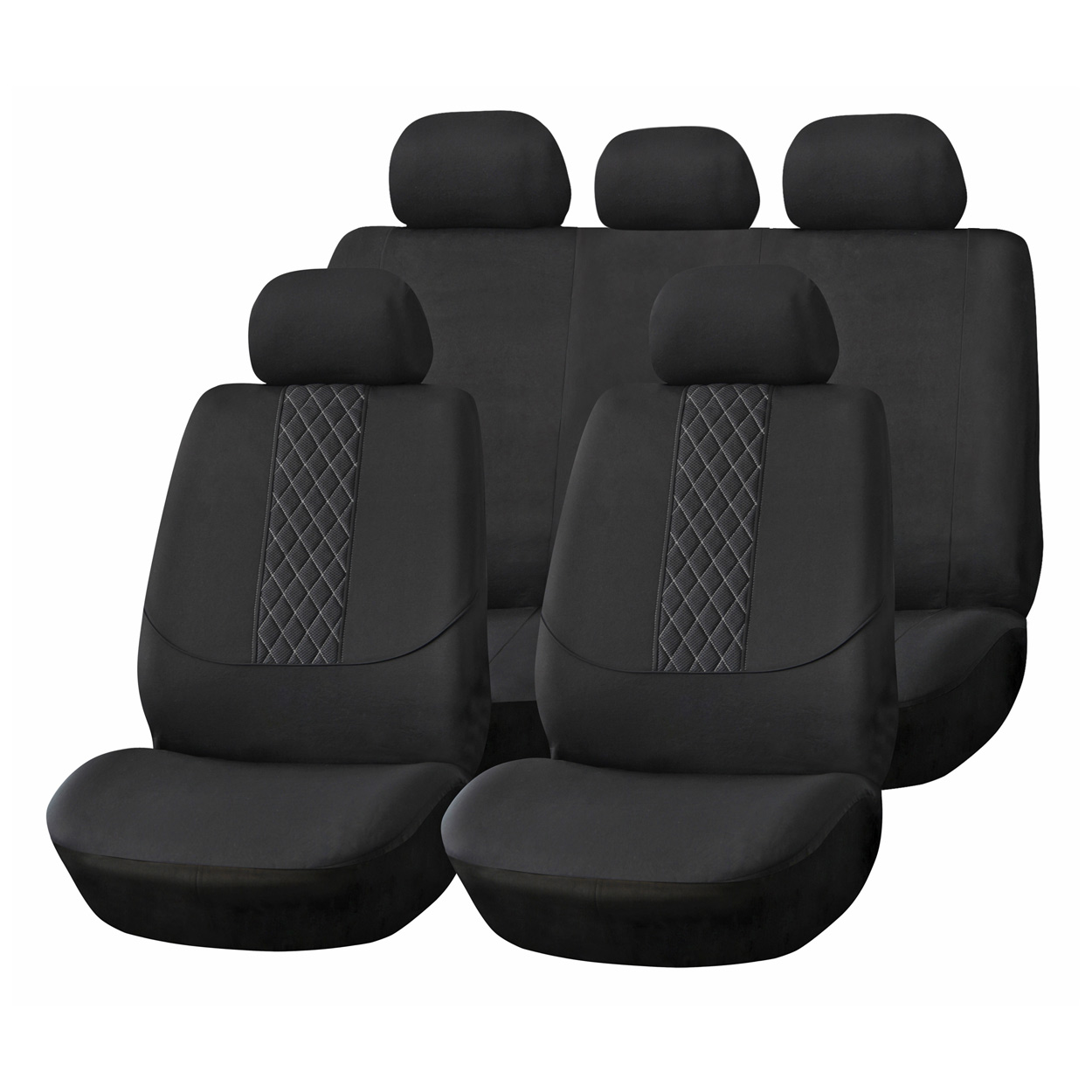 04602 Set universal de huse p-u scaune auto BLACK GAY Quilting  9pcs SC02