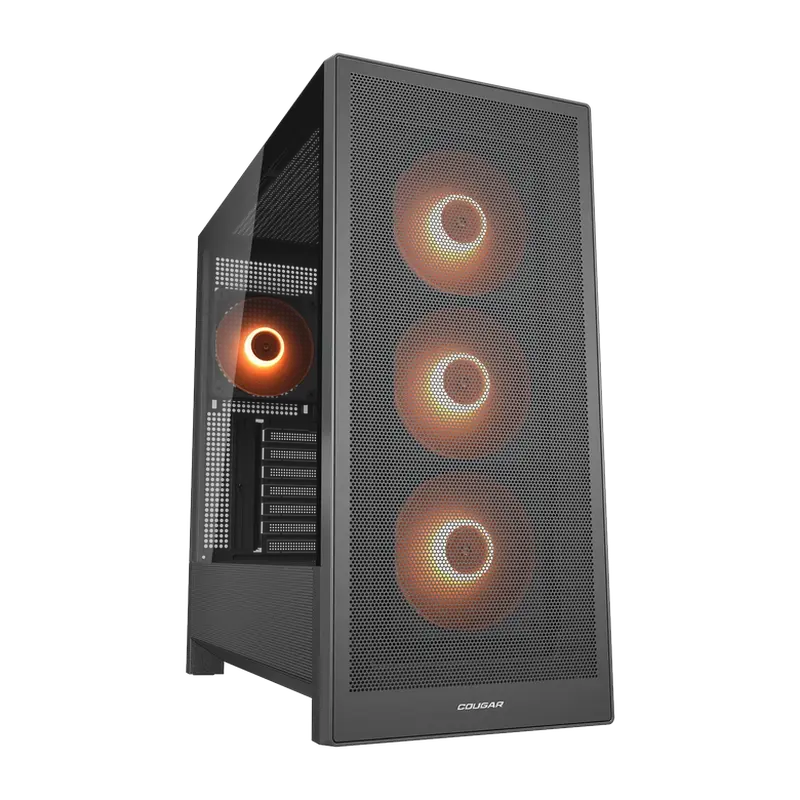 Carcasă PC Cougar MX230 RGB, Midi-Tower, Fără PSU, Negru