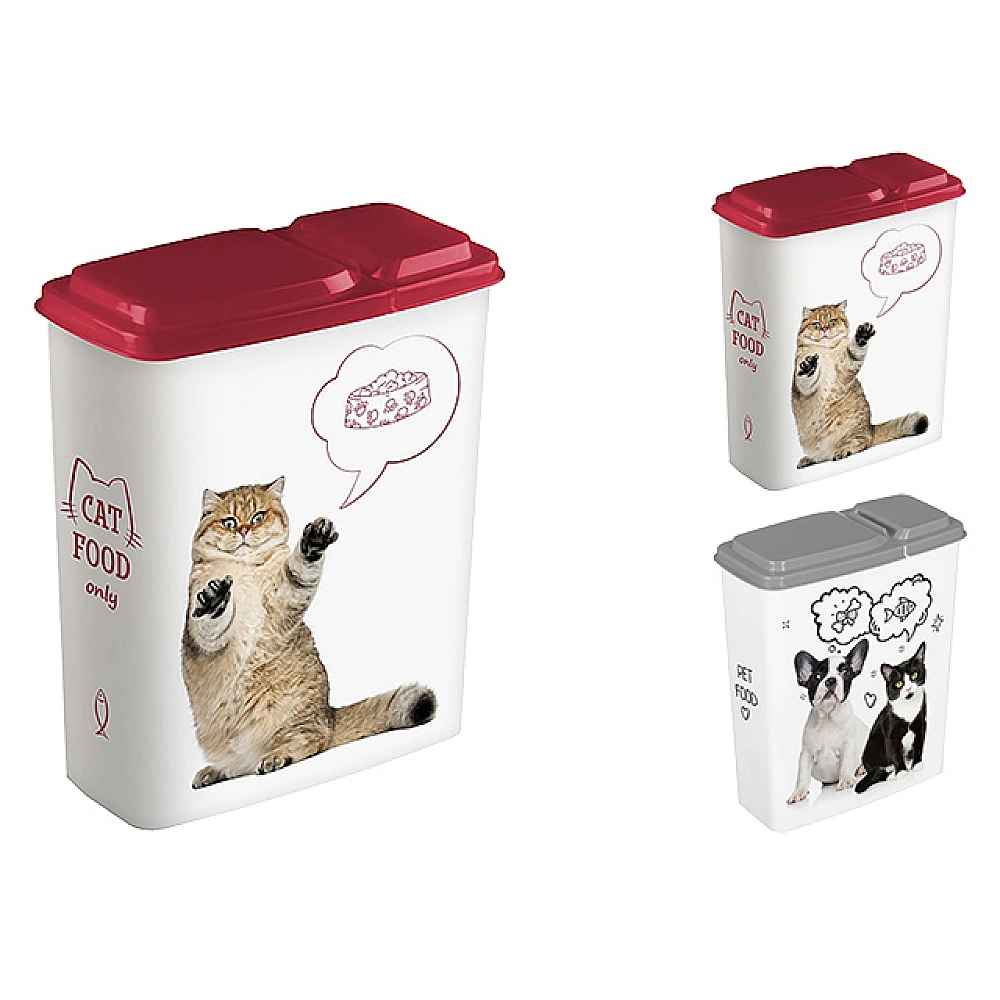 Container pentru hrana Lucky Pet 2.3l, pisici/ciini, gri