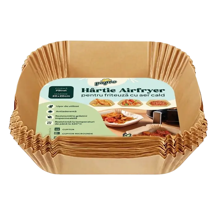 Hârtia de copt Papro Square Air Fryer Paper, Bej