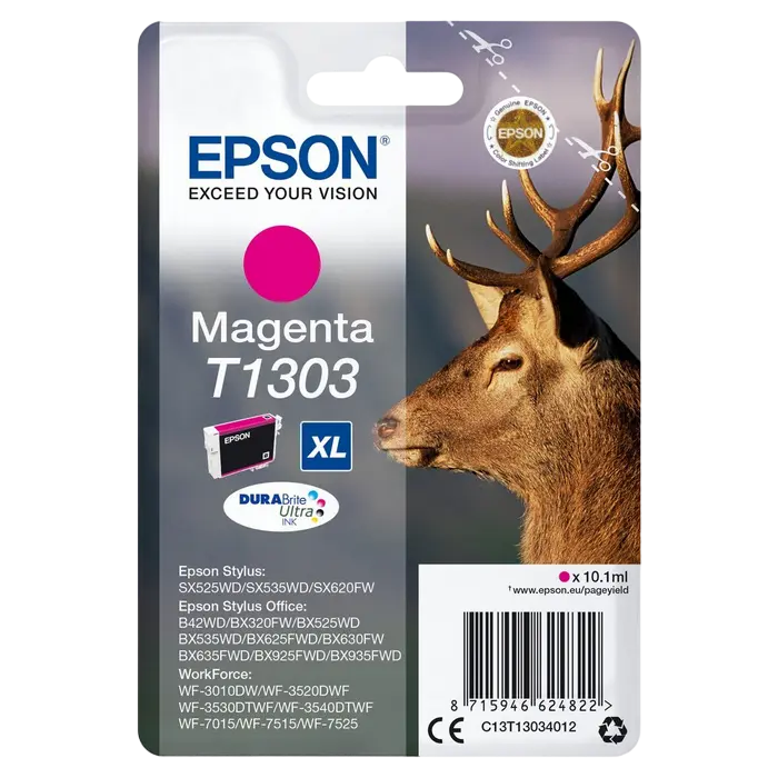 Cartuș de cerneală Epson C13T13034012, 10ml, Magenta