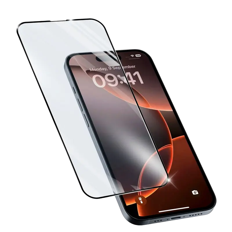 Sticlă de protecție Cellularline Impact Glass Capsule - iPhone 16 Pro Max, Negru