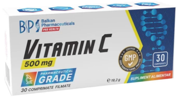 Vitamin C 500 mg, 30 comprimate | Balkan Pharmaceuticals