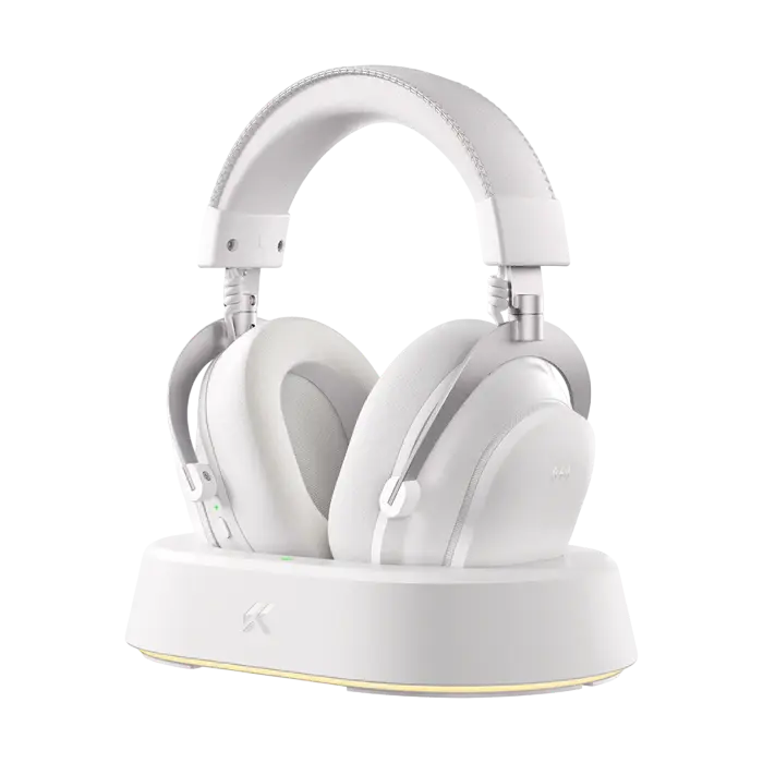 Căști gaming MCHOSE V9 Turbo Plus, Fără fir/Cu fir, Icy White