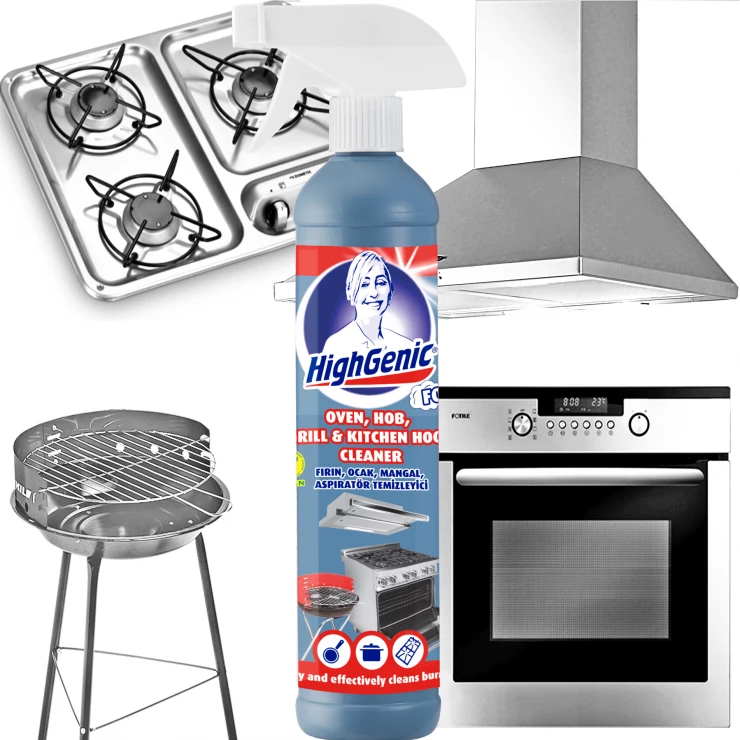 Solutie curatare grill Oven, Hob, Grill Cleaner HighGenic 500ml (Firin, Ocak, Mangal)