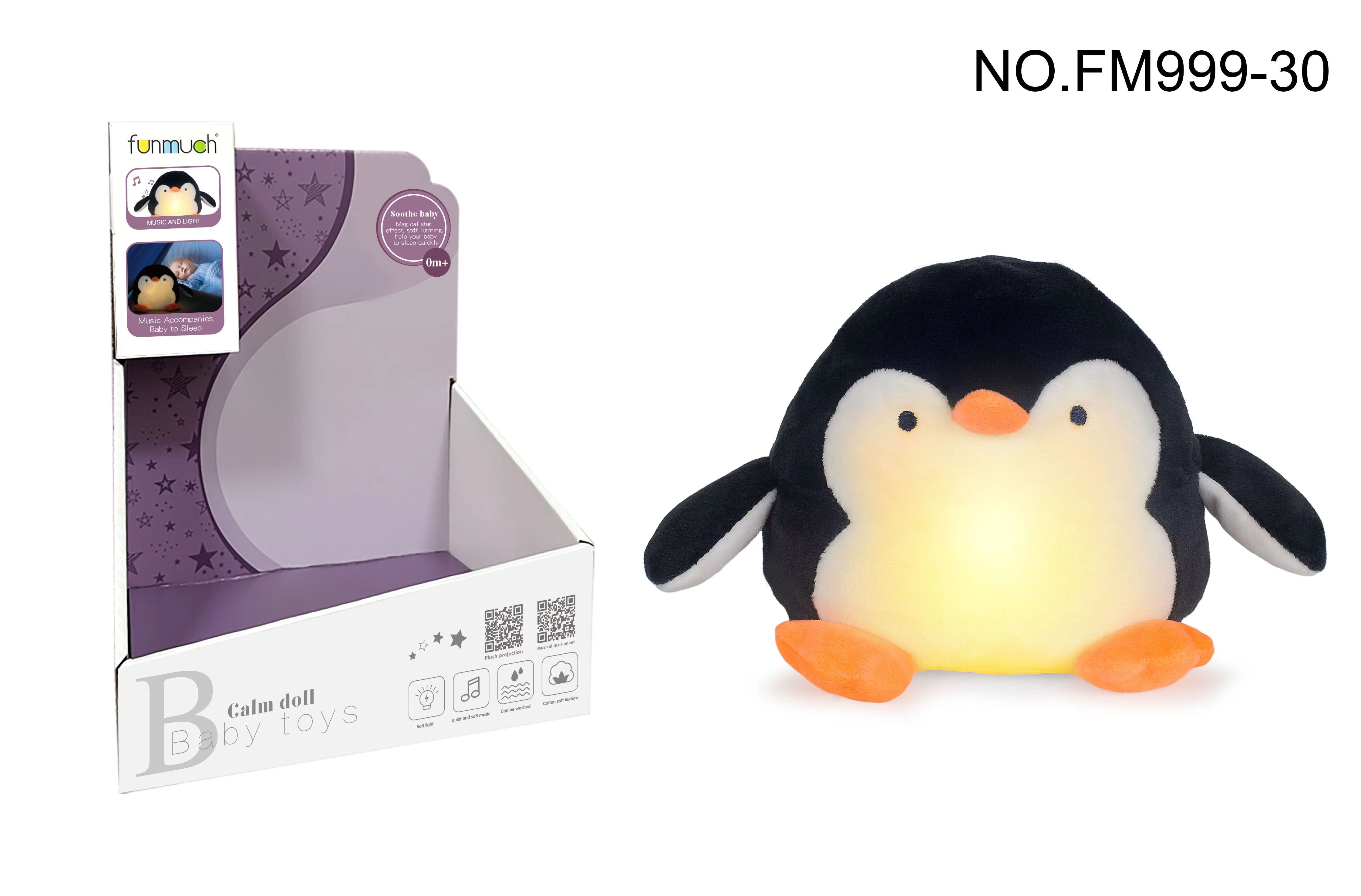 Jucărie cu lumină de noapte și muzică pentru pinguini (negru)