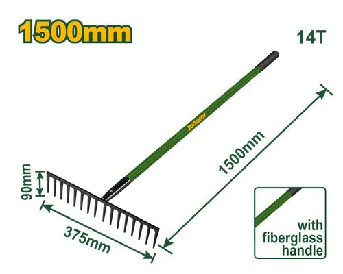 Greblă pentru pietriș cu mâner lung 1500mm JDXW5314 Jadever