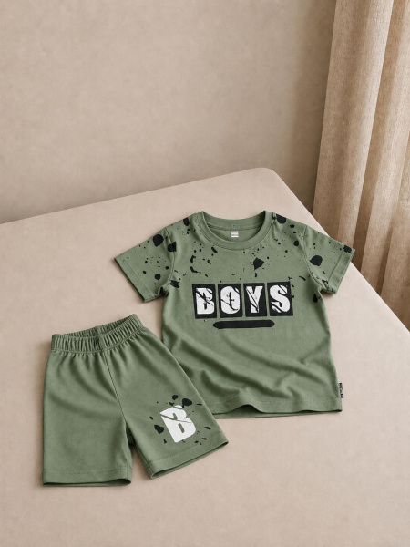 Costum pentru copii: tricou cu pantaloni scurți „Boys”, Turcia