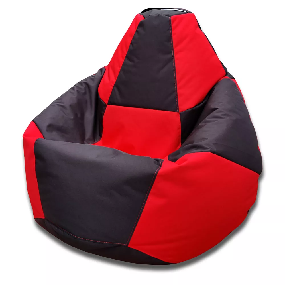 BeanBag Pară Șahmate marimea "XXL" din Oxford 600D culoare Rosu cu Negru