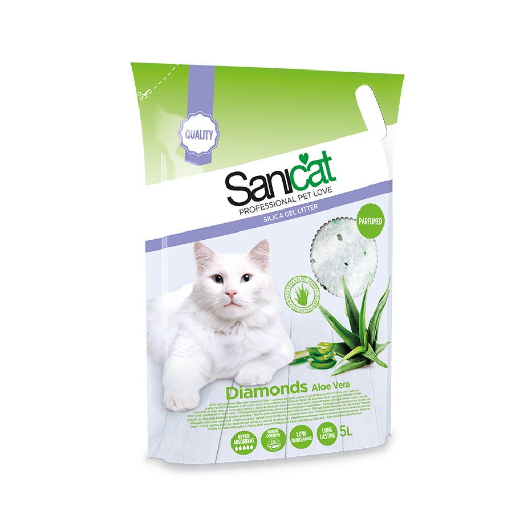 SANICAT DIAMONDS ALOE VERA 15 L, așternut pentru litiere