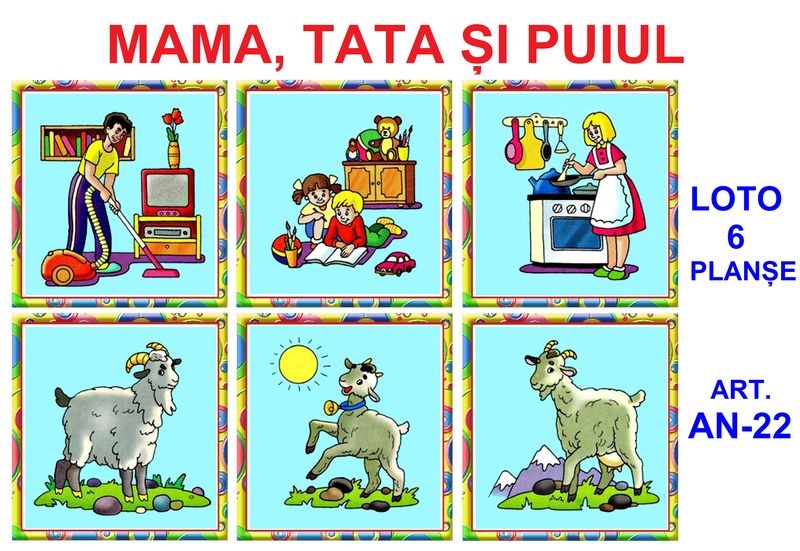 AN-22 Joc Loto Animăluţe - Mama şi puiul