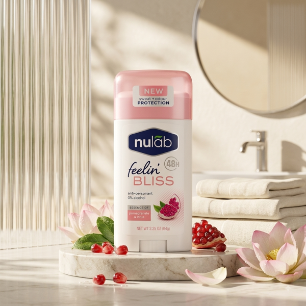 Antiperspirant stick Nulab Feelin' Bliss cu Rodie și Lotus