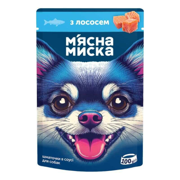 Bucățele Meat Bowl în sos cu somon pentru câini
