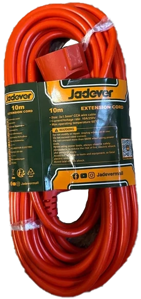 Prelungitor electric portocaliu 1 priză 25 m 3x1.5 mm² 10A 250V Jadever JDEJAG06