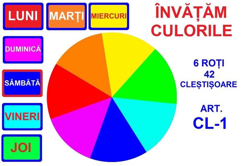 CL-1 Joc cu cleşte Învăţăm culorile