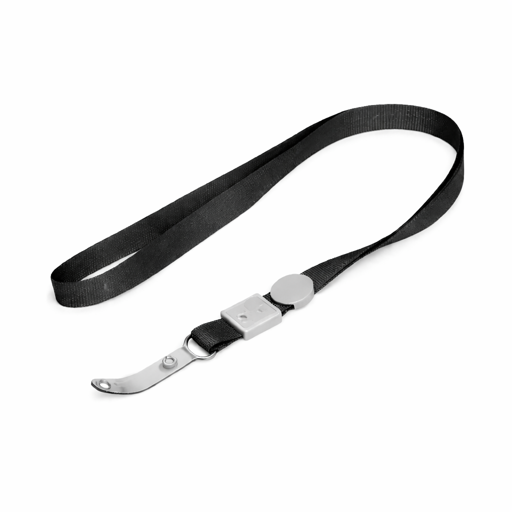 Snur ecuson set 100 buc, negru, 10 mm, clip metalic