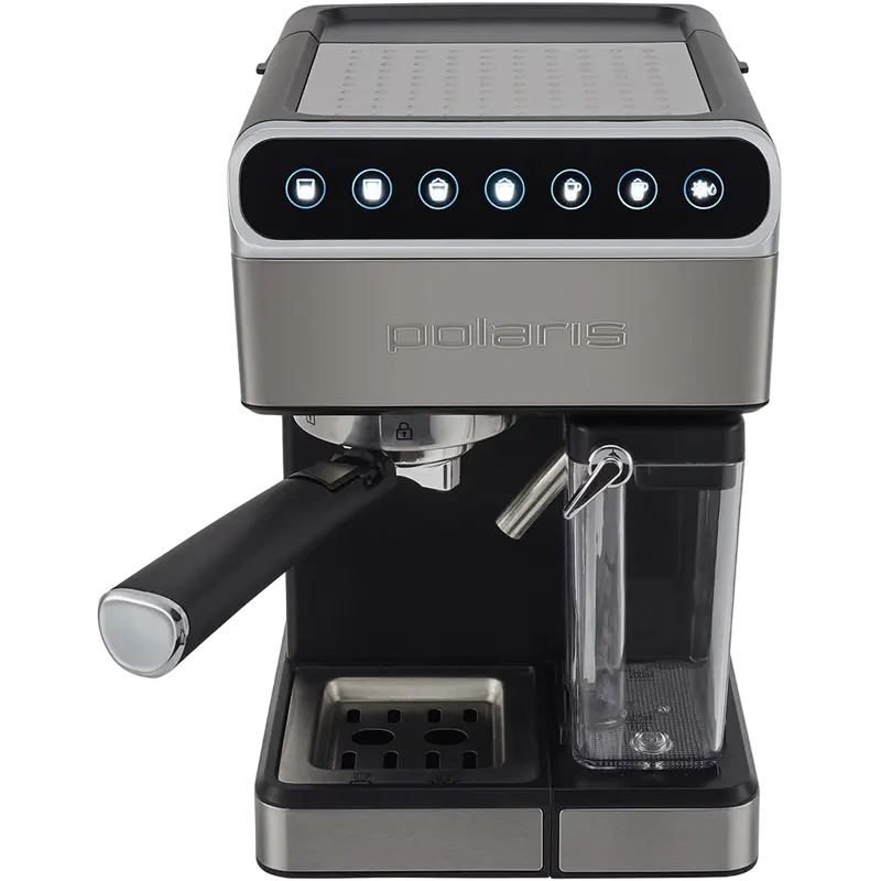 Cafetiera manuala Polaris PCM 1535E Adore Cappuccino, 1400W, Argintiu