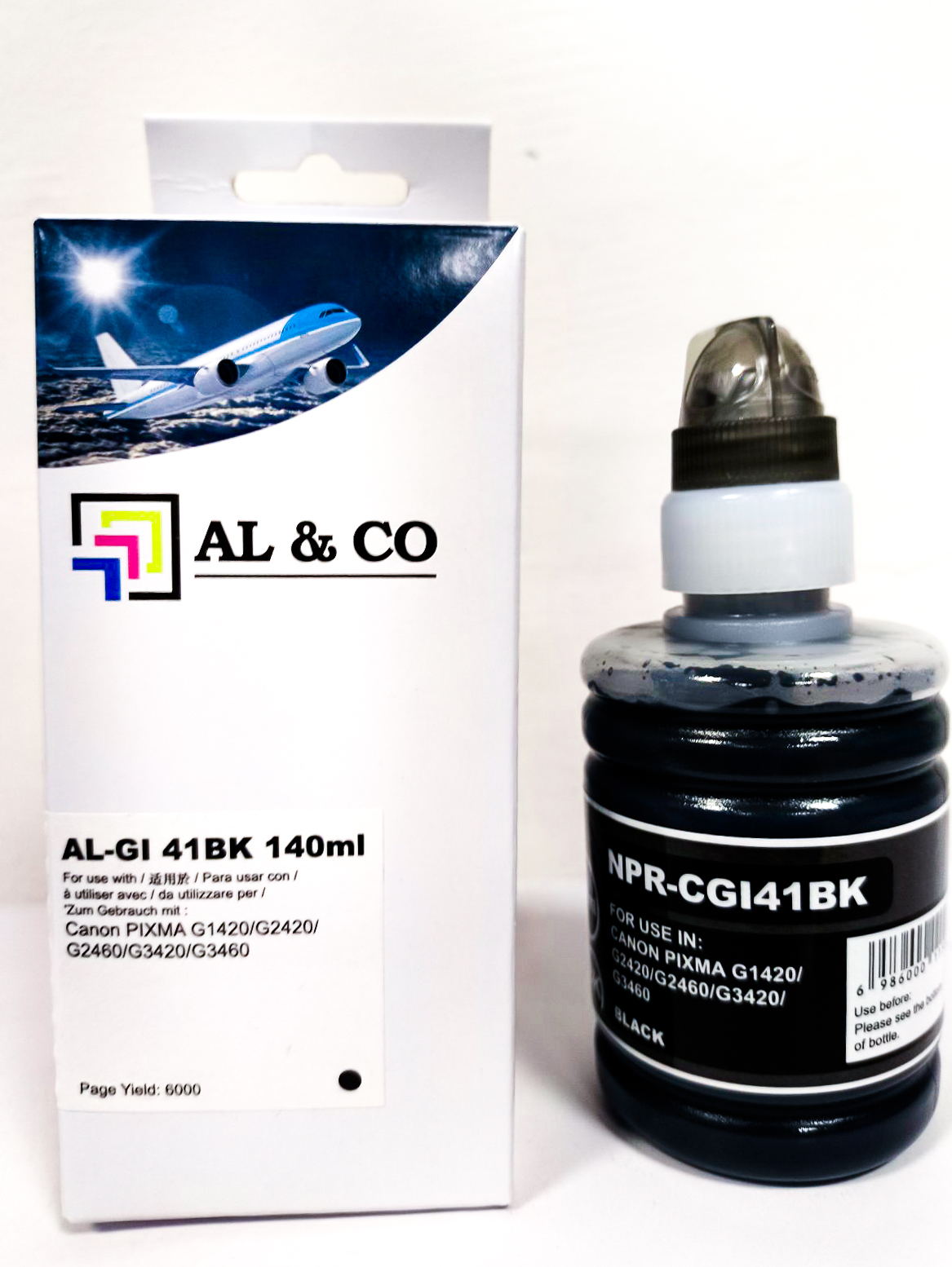 Cerneală Canon Premium compatibilă GI-41PGBK Pigment Black for PIXMA G1420/ 2420/ 2460/ 3420/ 3460 140ml