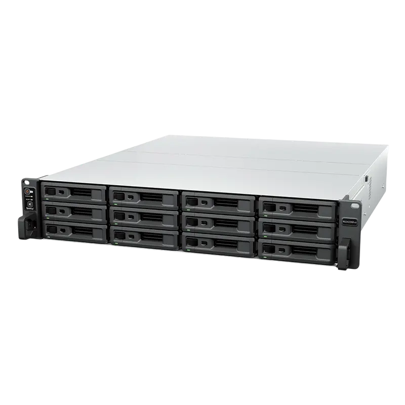 SYNOLOGY "RS2423RP+II",12-bay, 4-core AMD Ryzen 3.35-3.6Ghz, 8Gb*1+1Slot, 1x10GbE, 2x1GbE, PCIe, 2xP
