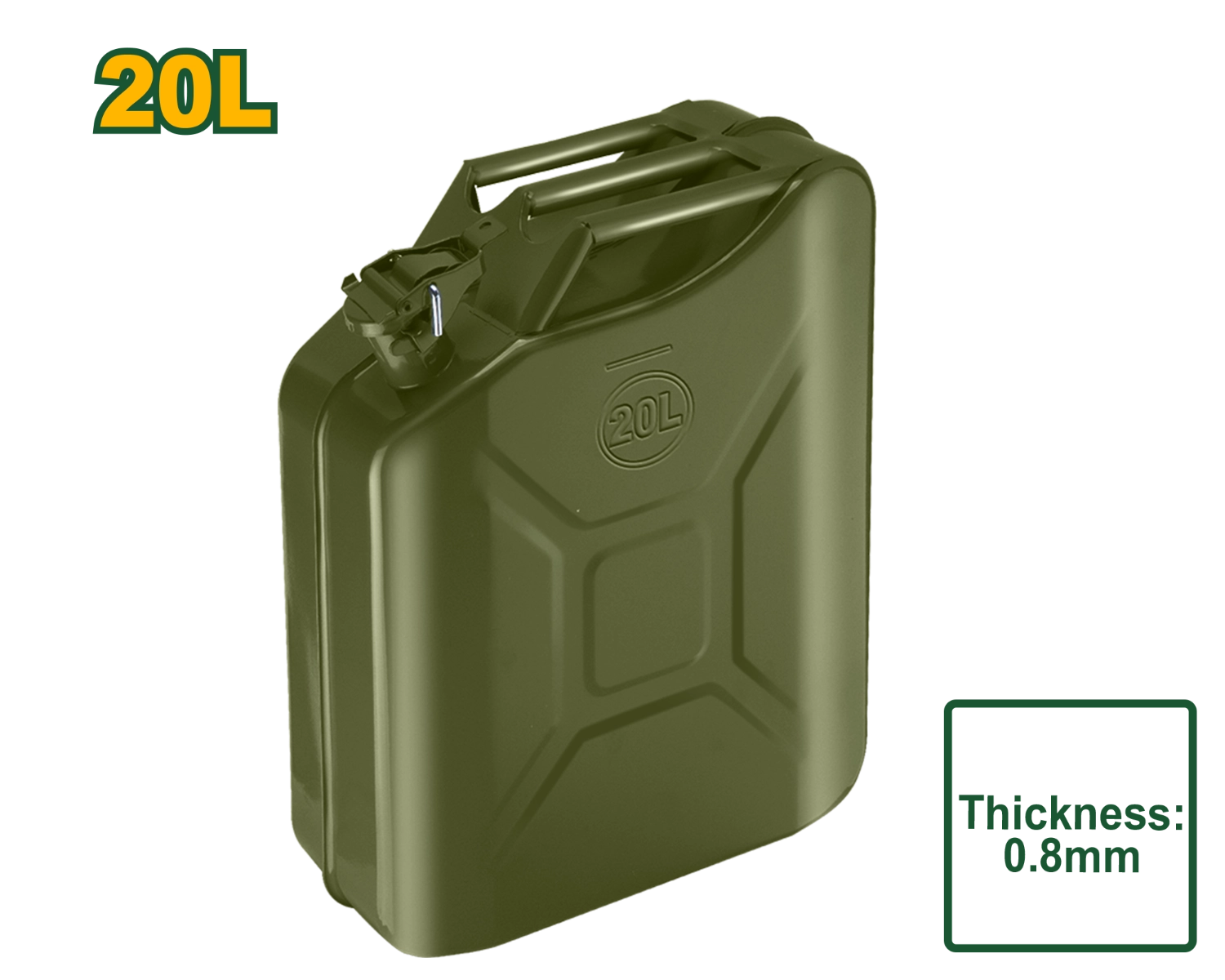Canistră metalică verticală pentru combustibil 20L Jadever JDQY1320