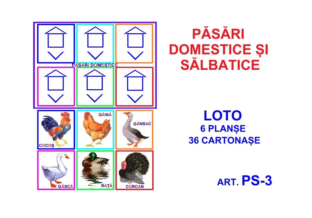 PS-3 Joc Loto Păsări domestice şi sălbatice