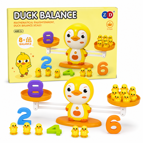 Joc educativ Balance cu balanta si animalute, joc Montessori matematic pentru copii, 3+