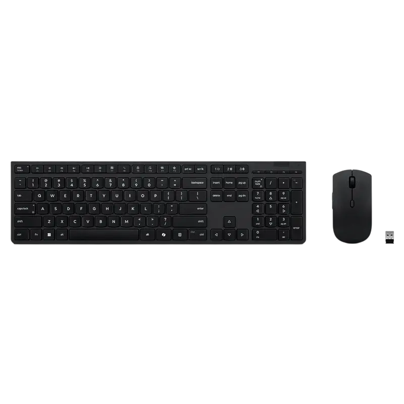 Set Tastatură + Mouse Lenovo 4X31R64342, Fără fir, Negru