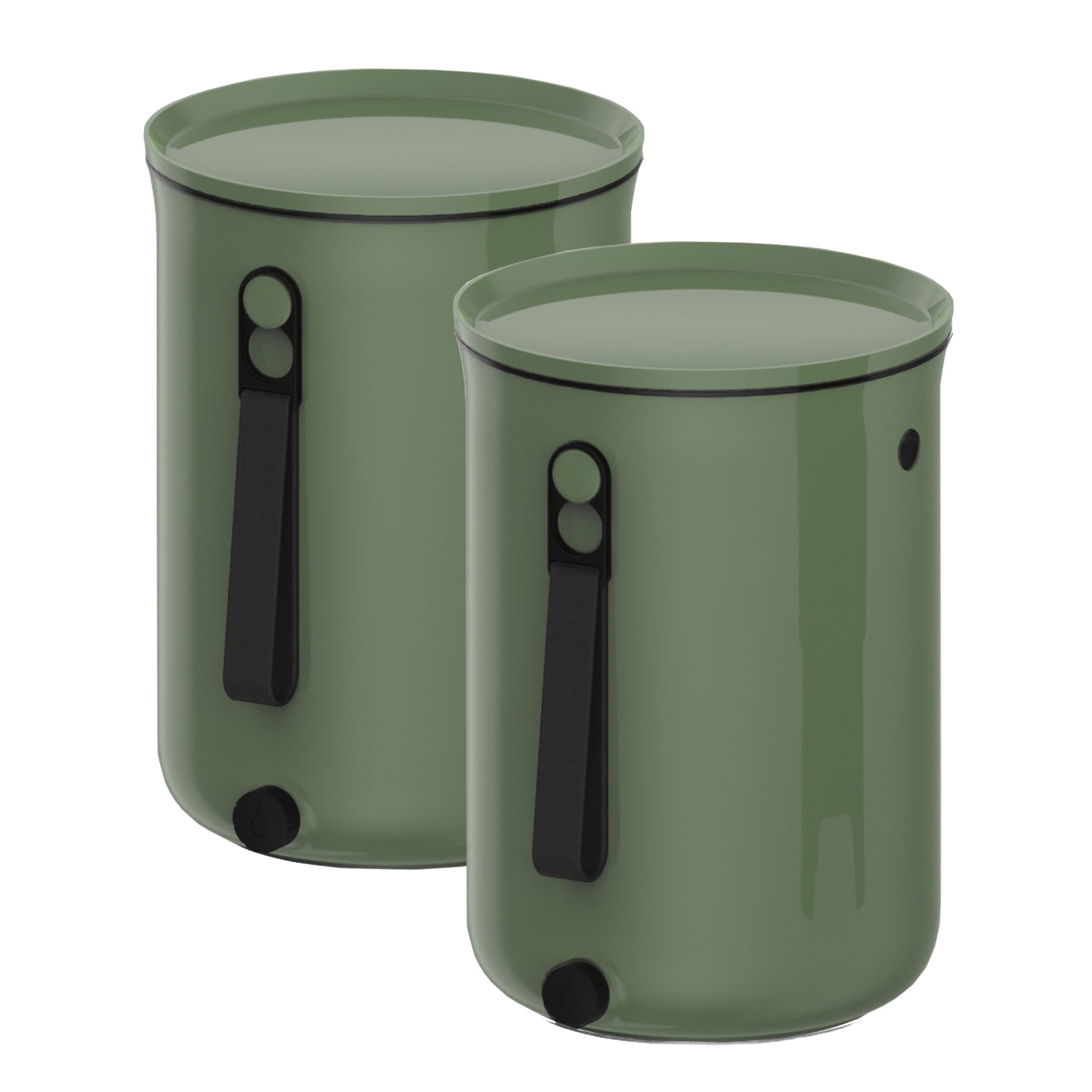 Set coșuri pentru compostare Bokashi Organko 2 Olive, 9.6L x 2