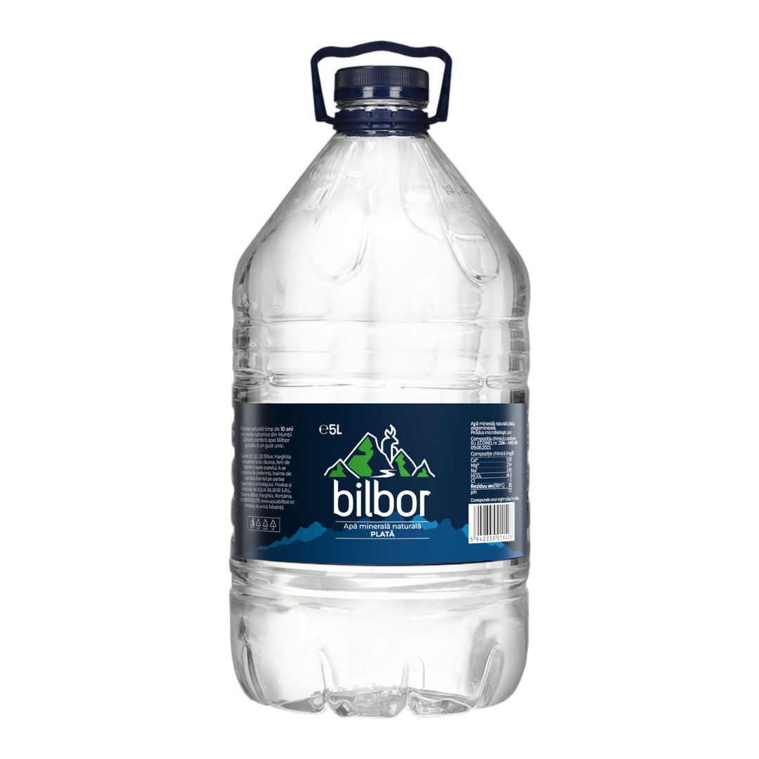 BILBOR - apă minerală naturală plată, oligominerală 5,0 L