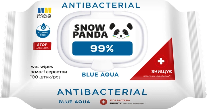 PANDA Servetele umede p/u miini si corp cu efect antimicrob 100 buc Blue Agua